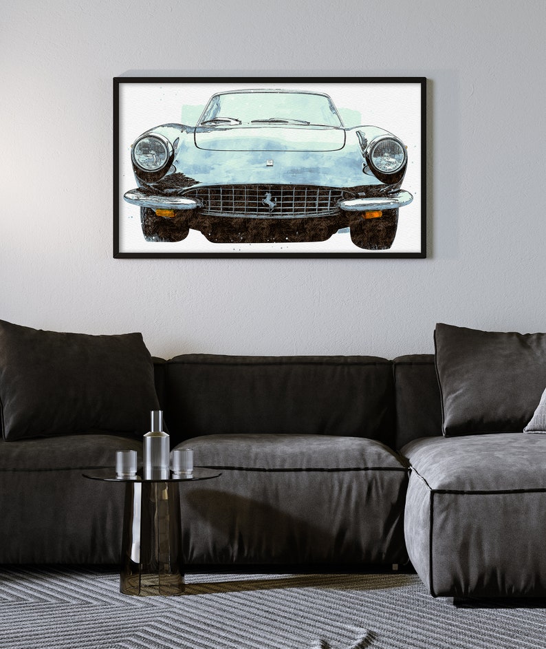 1967 Ferrari 330 GTC Automobile, Vintage, Retro, Historic, Classic Car, Fine Art Print, Wall Art, Home Décor, Gift image 3