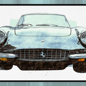 1967 Ferrari 330 GTC Automobile, Vintage, Retro, Historic, Classic Car, Fine Art Print, Wall Art, Home Décor, Gift image 2