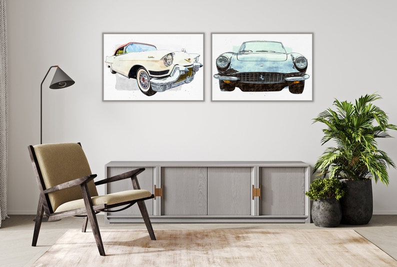 1967 Ferrari 330 GTC Automobile, Vintage, Retro, Historic, Classic Car, Fine Art Print, Wall Art, Home Décor, Gift image 4