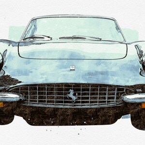 1967 Ferrari 330 GTC Automobile, Vintage, Retro, Historic, Classic Car, Fine Art Print, Wall Art, Home Décor, Gift image 1