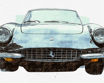 1967 Ferrari 330 GTC - Automobile, Vintage, Retro, Historic, Classic Car, Fine Art Print, Wall Art, Home Décor, Gift