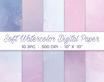 Texture of Dreams, Purple Texture Digital Paper, Sky Pink Purple Watercolor Clipart Paper, Ombre Paper , Sky Digital Paper, Pastel Gradient
