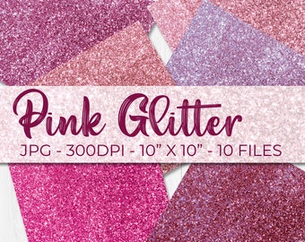 Sfondo rosa glitterato, carta digitale, texture rosa glitterata, carta per scrapbooking