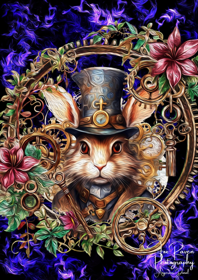 Steampunk Rabbit 1 Digital Art - Private Use Only - Etsy