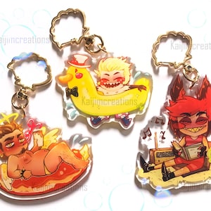 Hazbin Beach Babes keychains charms - Lucifer, Adam & Alastor