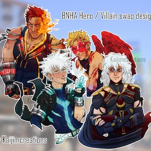 HERO&VILLAIN SWAP Sticker [Hawks, Endeavor, Shigaraki und Dabi / Touya Todoroki]