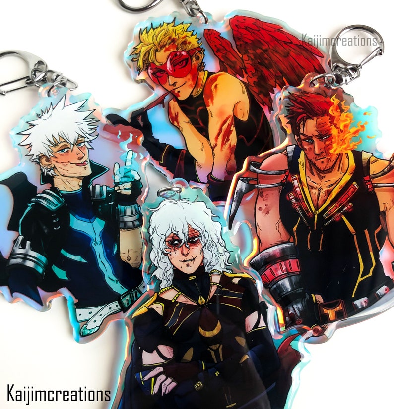 Hero&villain Swap Keychains [hawks, Shigaraki, Endeavor and Dabi ...