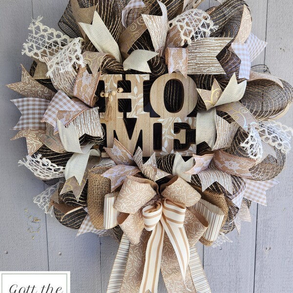 Year Round Wreath, Neutral Décor, Everyday Wreath, Home Wreath, Farmhouse Décor, All Season Door Wreath, Farmhouse Wreath, Gift for the Home