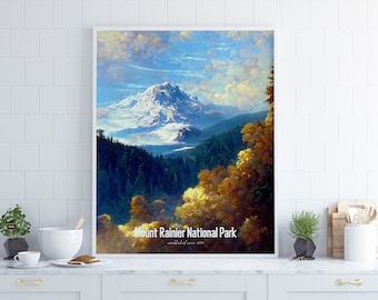 Mount Rainier National Park Poster •  United States Parks Collection 2023
