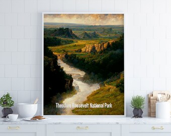 Theodore Roosevelt National Park Poster •  United States Parks Collection 2023