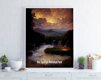 Hot Springs National Park Poster •  United States Parks Collection 2023