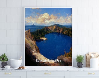 Crater Lake National Park Poster •  United States Parks Collection 2023