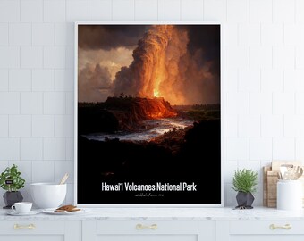 Hawaii Volcanoes National Park Poster •  United States Parks Collection 2023