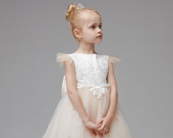 Flower Girl Dress | Tutu Girl Dress | Tulle Girl Dress | Recital Dress | Girl Dress for Wedding | Baptism Girl Dress