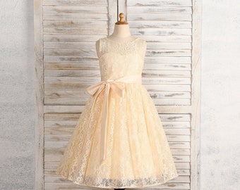 Flower Girl Dress | Princess Lace Sash | Lace Flower Girl Dress | Belt Scoop Sleeveless | Girl Dress for Weddings