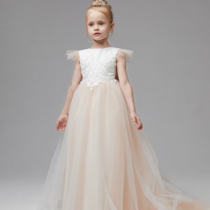 Flower Girl Dress Tutu Girl Dress Tulle Girl Dress Recital Dress Girl Dress for Wedding Baptism Girl Dress image 2