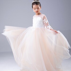 Flower Girl Dress Girl Dress for Wedding Tutu Girl Dress Baptism Girl Dress Tulle Girl Dress image 2