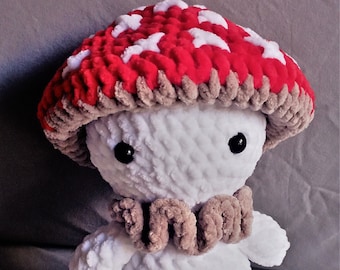 Pilz Gehäkeltes Plüschtier, Fungo Peluche Uncinetto, Fliegenpilz Amigurumi, Chubby Amanita Geschenk Plüsch, Cottagecore Ästhetik, Waldfreund