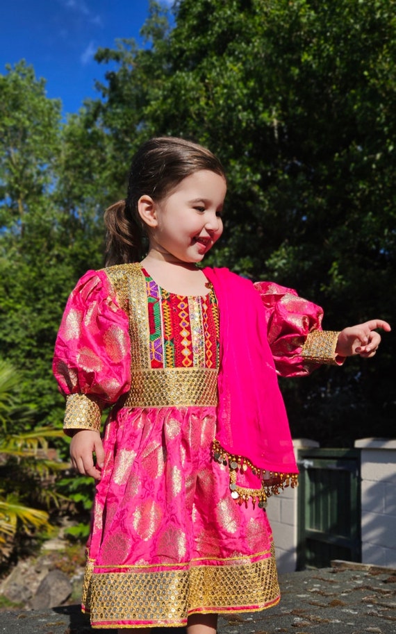 Afghan Girls Kids Dress Afghani Clothes Dress Pink - Etsy