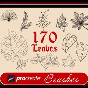 170 Leaves Procreate Stamps | Procreate Jungle Leaves | Botanical Stamps | Boho Leaves | Procreate Stamps | Commercial Use Included