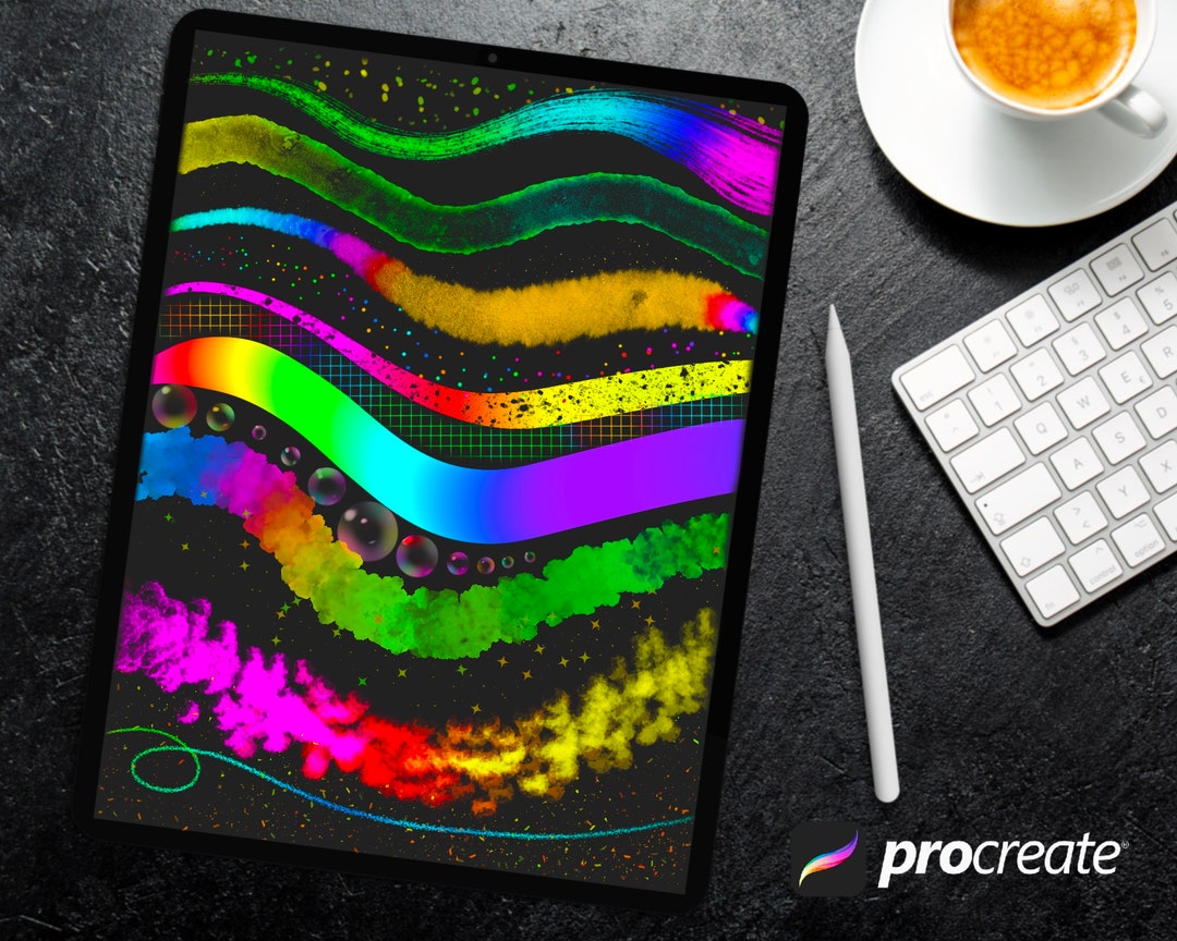 50 Procreate Rainbow Brush, Color Changing Brushes, Digital Download