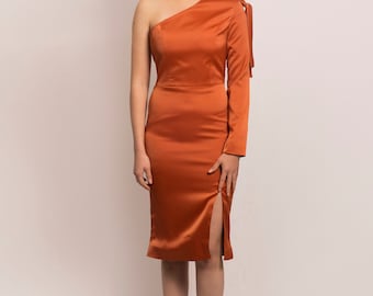 Robe de cocktail orange