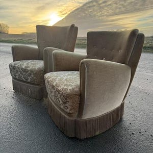 A lovely pair of &quot;His & Hers&quot; armchairs, vintage Danish design