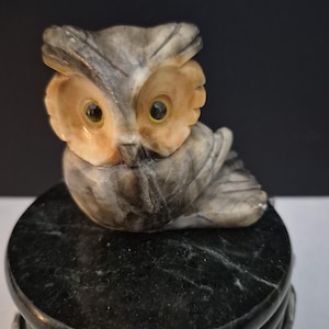 Collectible Owl Figurine - Genuine Alabaster -  Made in Italy - 3&quot;