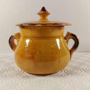 Vintage Aegitna Vallauris Sugar Bowl - 1940's - Lovely Glaze - Rare Find - Made in France