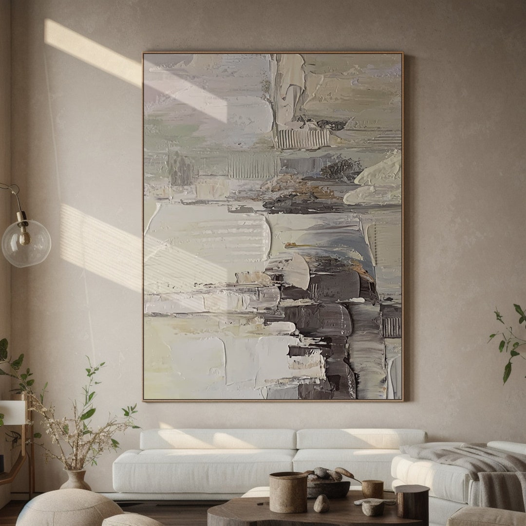 Beige Texture Abstract Large Beige Abstract Texture Painting, Original Art - Etsy
