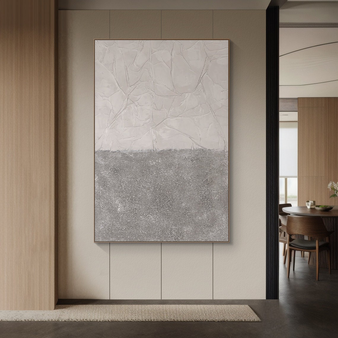 Extra Large Gray Beige Abstract Painting, Modern Textured Wall Art - Etsy