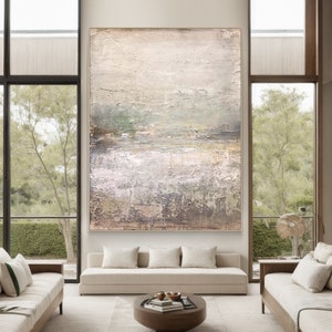 Original Beige Abstract Wall Art, Beige Textured Wall Art, Neutral Abstract Painting, Beige Wabi-sabi Wall Art, Living Room Home Decor