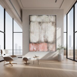 Beige Red Abstract Wall Art,Wabi Sabi Abstract Painting,Beige Texture Painting on Canvas,Large Beige Texture Wall Art,Boho Wall Art
