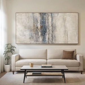 Wabi Sabi Art, Japandi Canvas, Neutral Abstract, Earth Tone Decor, Living Room Art, Above Sofa Art, Original Artwork, Modern Wall Art