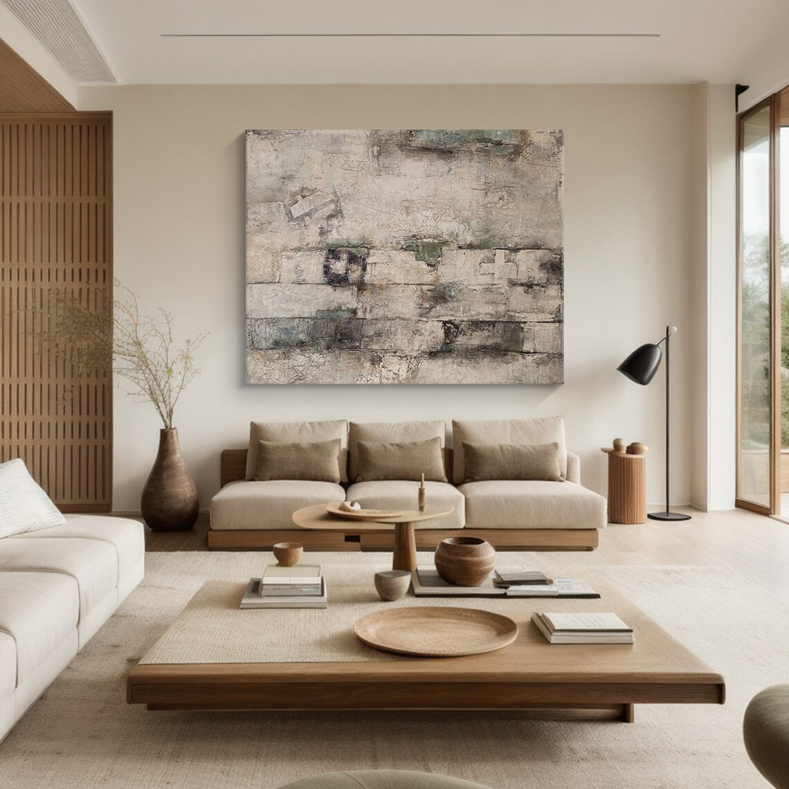 Large Beige Texture Painting, Wabi Sabi Abstract Wall Art - Etsy