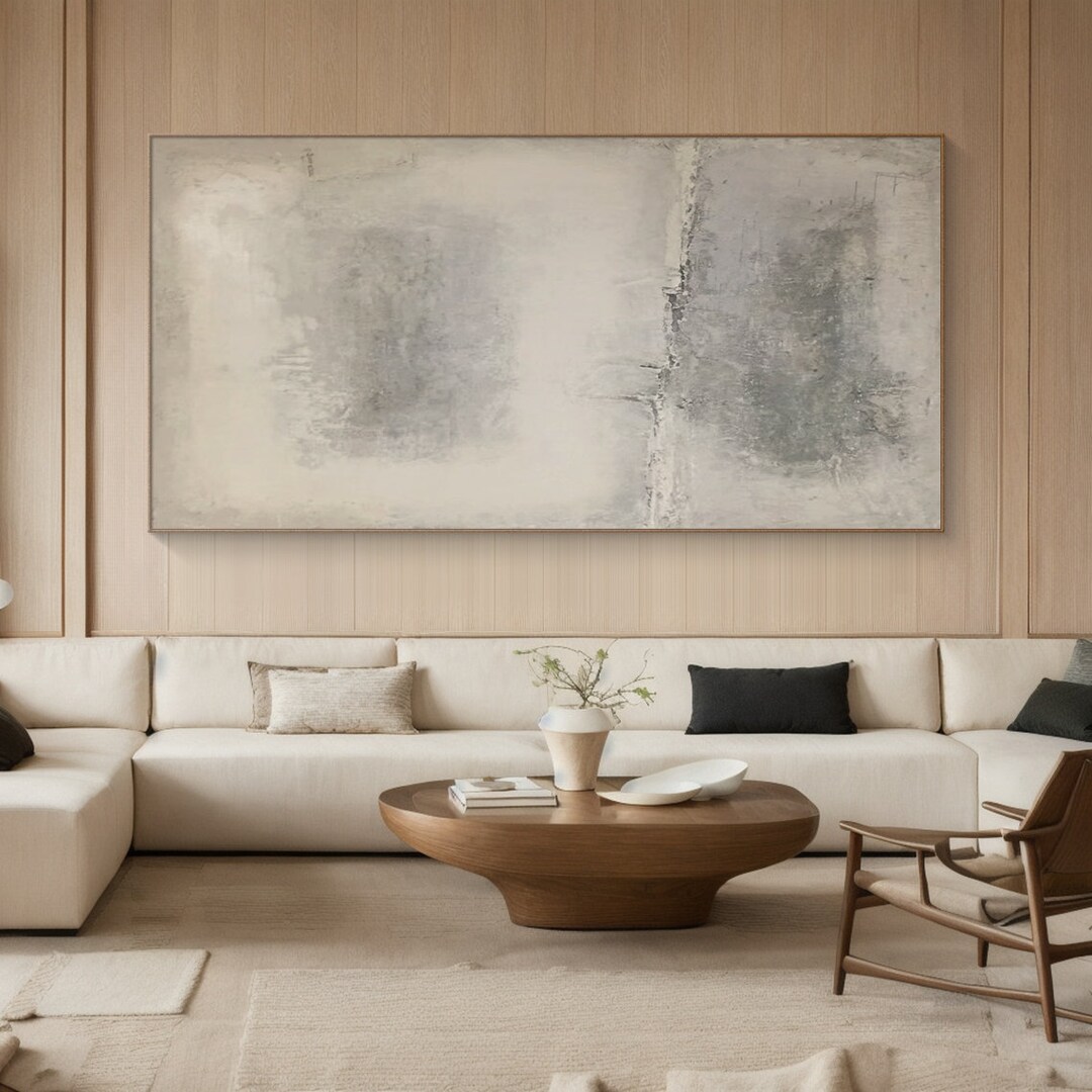 Wabi Sabi Textured Canvas Art, Beige Minimalist Painting - Etsy