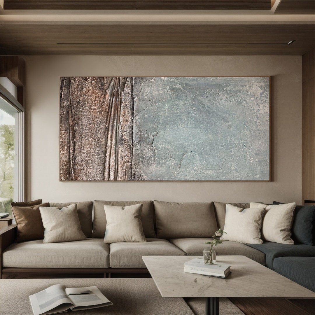 Extra Large Abstract Canvas Painting, Minimal Textured Wall Art - Etsy