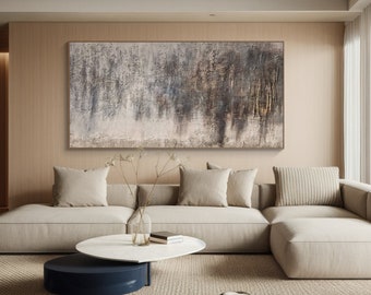 Large Abstract Painting on Canvas Brown & Beige Canvas Painting Modern ...