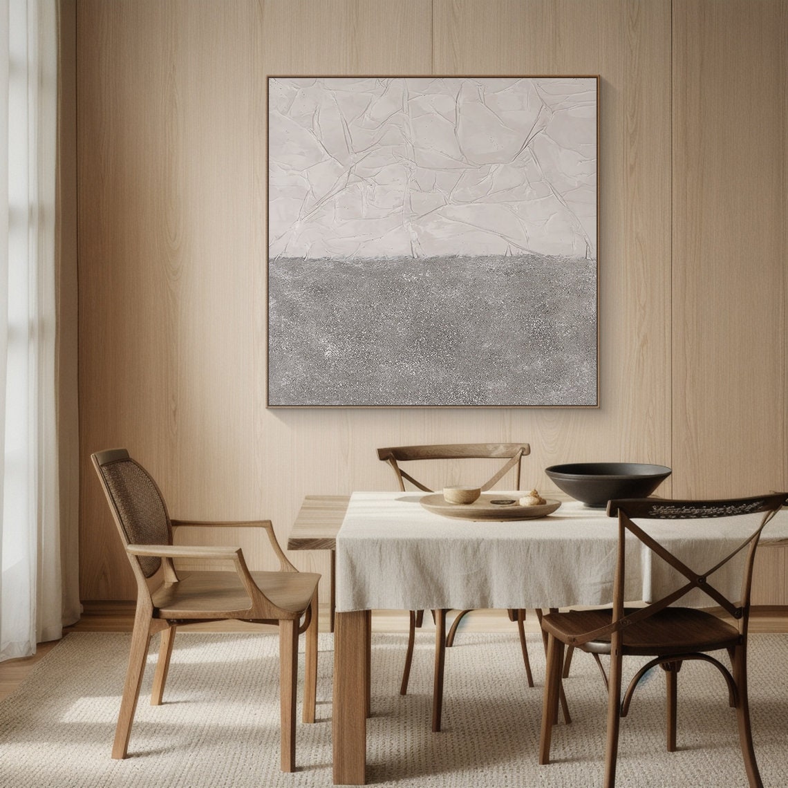 Extra Large Gray Beige Abstract Painting, Modern Textured Wall Art - Etsy