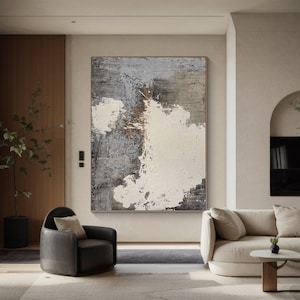 Blue Wabi-sabi Wall Art, Blue Beige Abstract Painting, Large Blue Textured Wall Art, Beige Abstract Wall Art, Neutral Blue Wall Decor