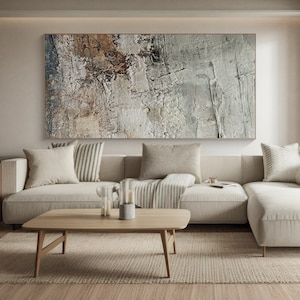 Large Beige Wall Art, Wabi-sabi Wall Art,Beige Brown Abstract Painting,Bohemian Abstract Wall Art,Brown Textured Painting,Neutral Wall Decor