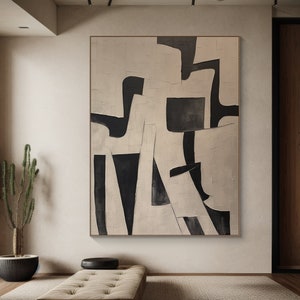 Wabi Sabi Wall Art,Oversize Beige Abstract Painting,Neutral Beige Texture Painting,Beige Abstract Wall Art,Large Boho Textured Canvas Art