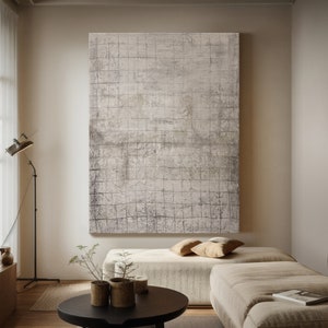 Large Beige Minimalist Wall Art,Neutral Textured Wall Art,Wabi-sabi Wall Art,Beige 3D Plaster Painting,Contemporary Minimalist Painting