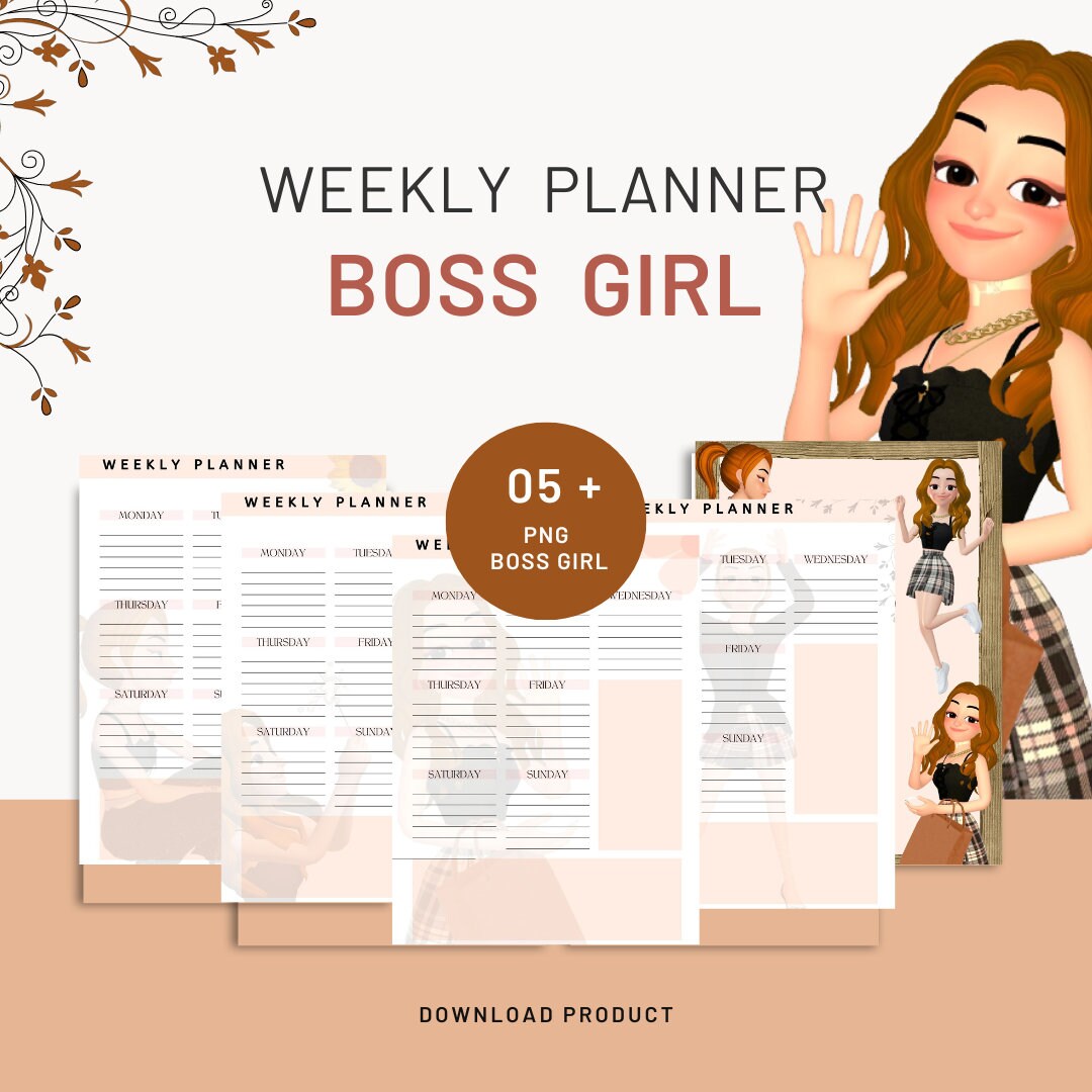 Weekly Planner Printable, Weekly Planner, Boss Girl Weekly Planner ...