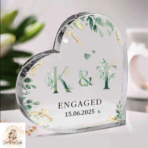 Cadeau de fiançailles monogramme personnalisé, Plaque de fiançailles personnalisée, Cadeau de fiançailles pour couple, Cadeaux pour fiançailles seulement, Cadeau souvenir de fiançailles