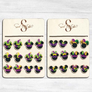 Mardi Gras Mouse Stud Earrings laser cut, Layered Mouse Mardi Gras Svg, Cartoon Mouse Ears Mardi Gras svg, Instant Download