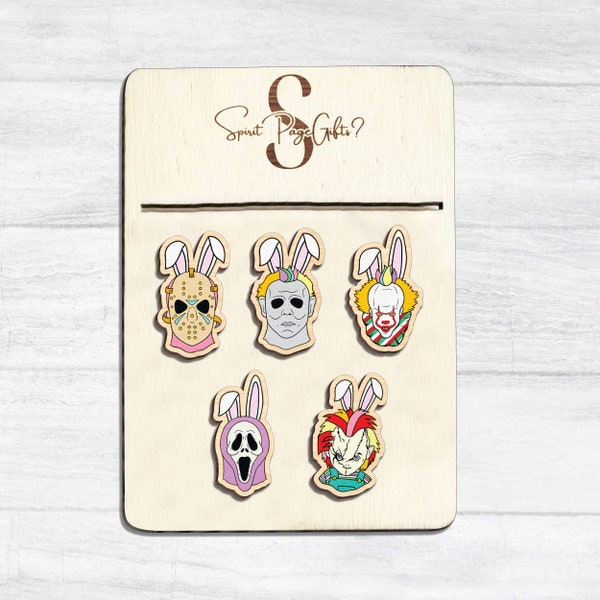 Horor Bunnny Easter Stud Earrings SVG, Funny Horor Earrings SVG , Easter Stud Earrings , Laser Earrings Files , Glowforge Files