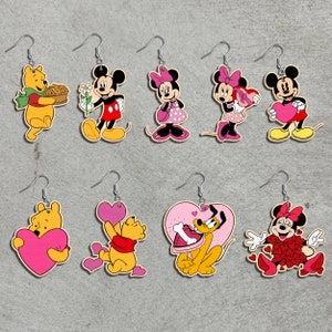 Valentine Mouse Earrings SVG, Valentine earrings sv, Animal Earrings svg, Glowforge files, Instant Download