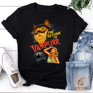 The Return Of Vampurr Vintage T-Shirt, Halloween Shirt, Horror Movie Shirt, Vampire Shirt, Cat Shirt, Cat Lovers Shirt, Funny Cat Shirt