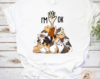 Guinea Pigs I’m Ok Gift For Animal Lover Unisex Vintage T-Shirt, Guinea Lovers Shirt, Pet Lover Shirt, Gift For Guinea Pig Owner Shirt